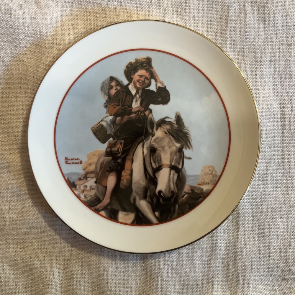 Norman Rockwell Special Edition "Young Love" Series Collectible Plate 1982